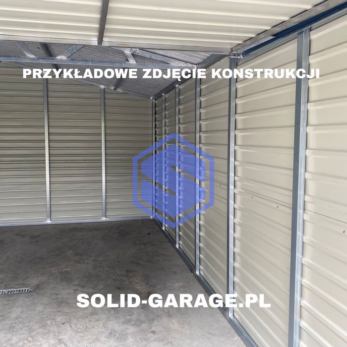 Garaż blaszany 7x6m dwustanowiskowy grafit schowek na budowe na wymiar