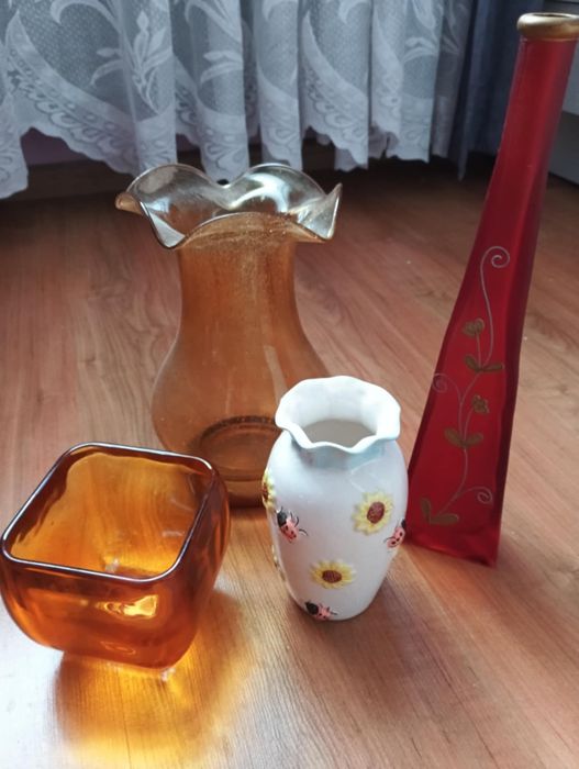 Stare wazony PRL - 4 sztuki, antyki, vintage