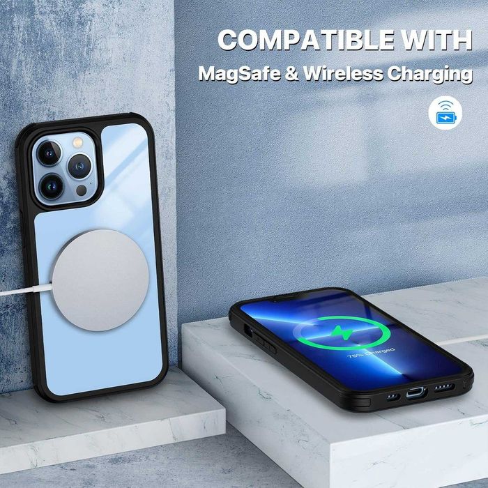 CENHUFO etui do iPhone 13 Pro 360 pancerne folia na ekranie