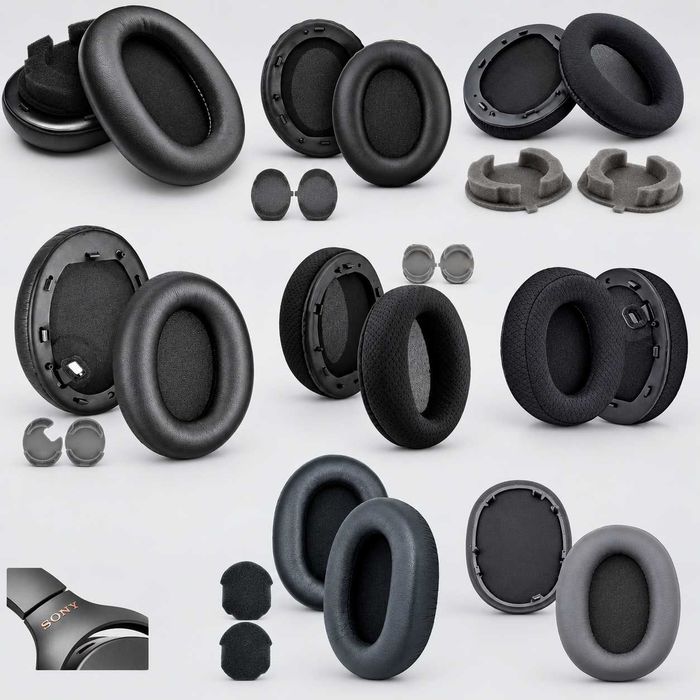 Амбушури Амбушюры Sony WH-1000XM2, 1000XM3, 1000XM4, 1000XM5, 1000XM6 ткань кожа