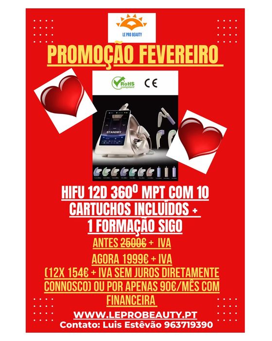 Hifu 12D MPT Portátil + 1 ano garantia + Curso Dgert