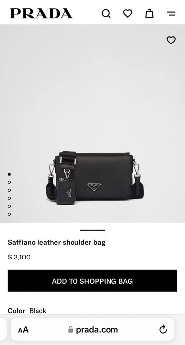 PRADA Saffiano Leather Shoulder Bag