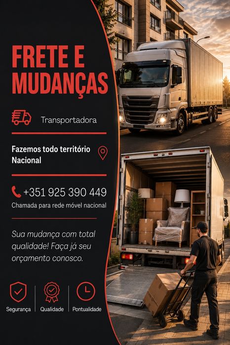 Frete, carreto e mudanças