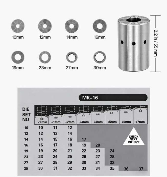 Alicate de cravar manual para mangueiras hidráulicas de alta pressão  crimpagem de 6 a 28 mm para tubos de óleo de baixa e alta pressão