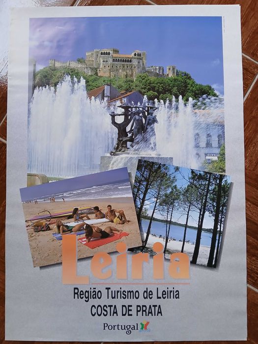 Cartaz Turístico anos 90, região Leiria, Alcobaça, Nazaré e Ourém