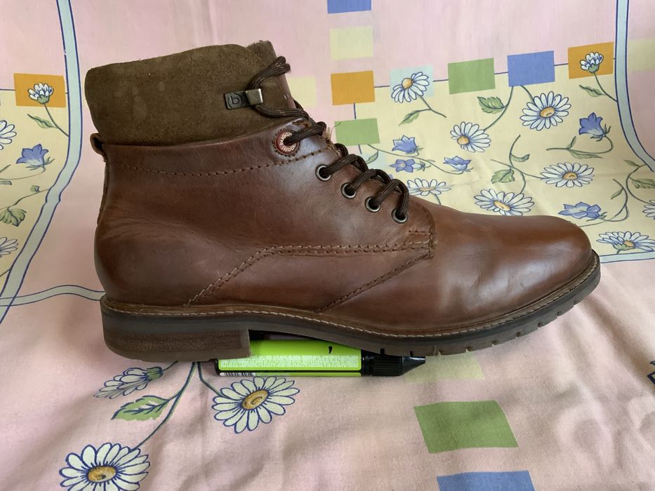 Кожаные фирменные зимние ботинки Bugatti. 45 размер, 30 см стелька