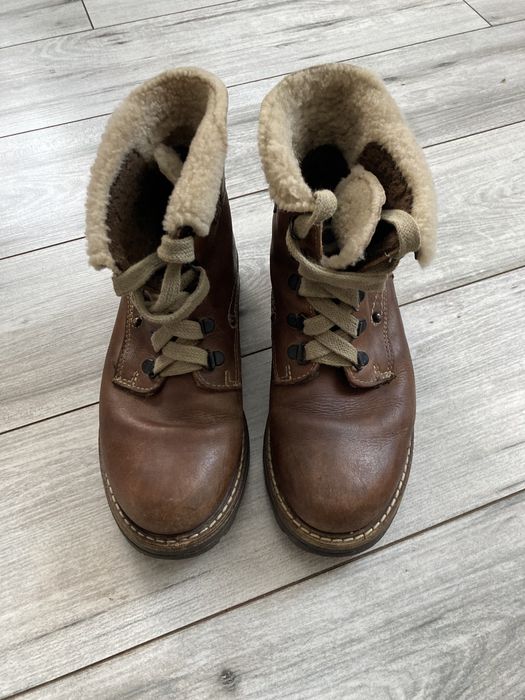 Ciepłe trzewiki skórzane z kożuchem rozmiar 36