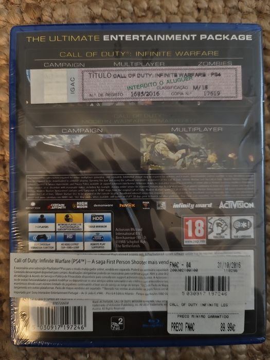 2 jogos Call of duty m.w.  REMASTERED / infinite W. selado