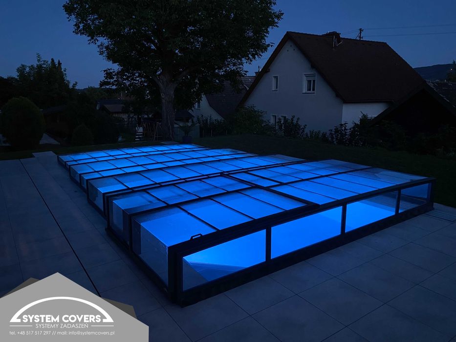 Zadaszenie basenowe, basenu,  420 x 850 x 65 cm - System Covers