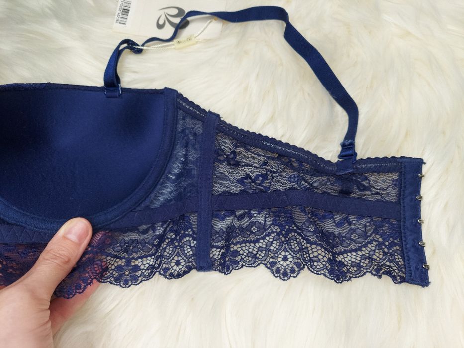 Новий бюстгальтер Анжеліка пуш-ап B 36/80 синій кружевний