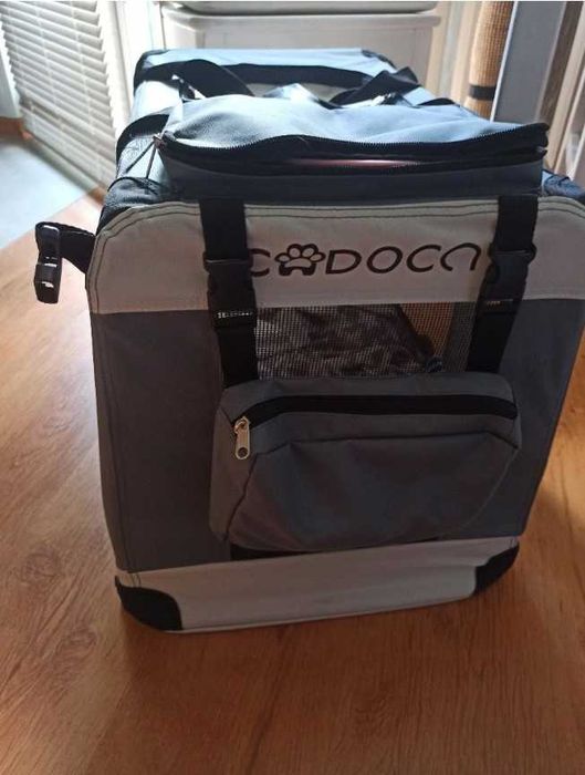 Transporter dla psa Cadoca odcienie szarości M 42 cm x 42 cm x 60 cm