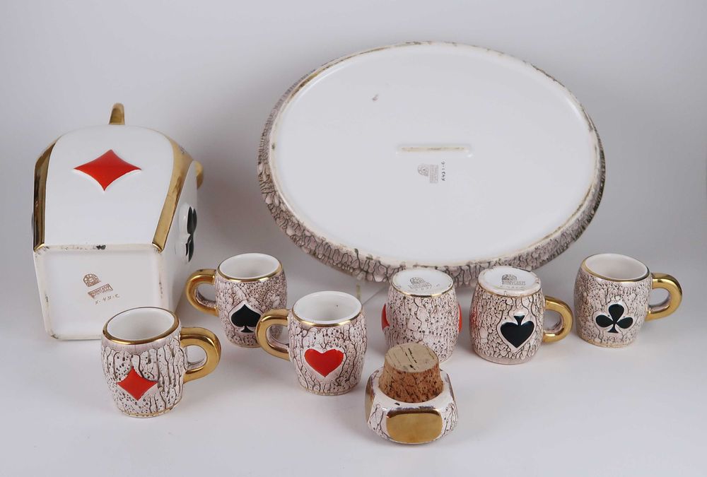 Faiança Modernista Aleluia - Set Garrafa, Tabuleiro e 6 copos