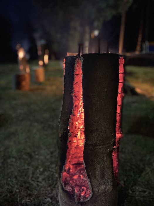 Ognisko szwedzkie, szewedzka pochodnia, ognisko, palenisko,