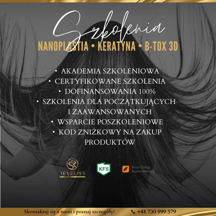 Certyfikowane szkolenie z prostowanie keratynowe / nanoplastia / botox