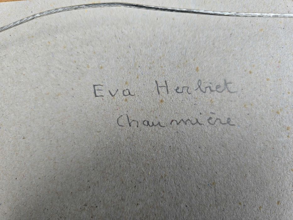 Stary obraz grafika linoryt Eva Herbiet  chata