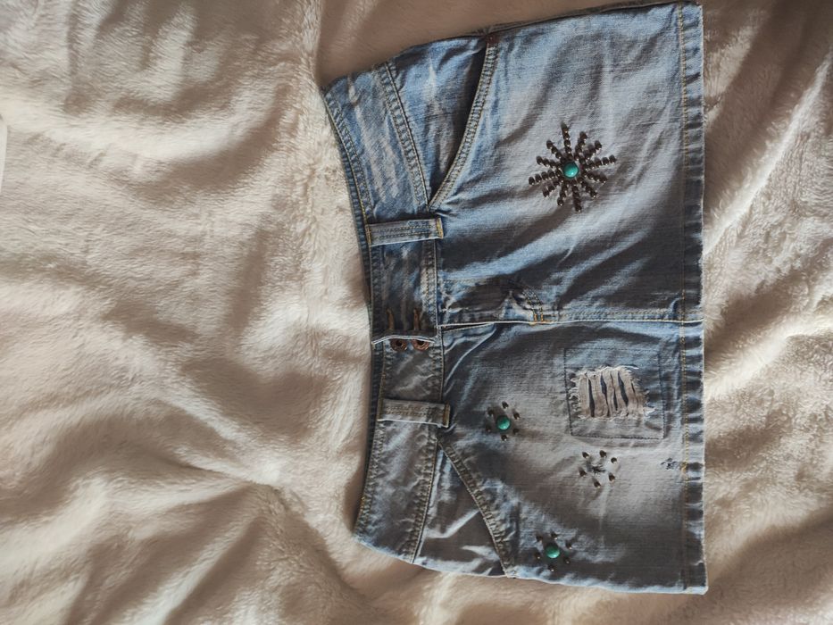 Spódniczka jeans mini stan idealny S M