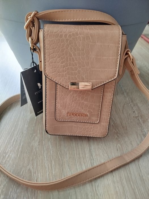 NOWA mała beżowa torebka Puccini