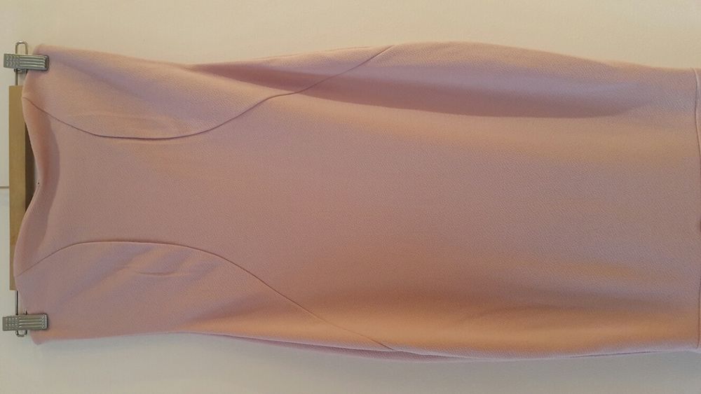 Nowa suknia asos maxi r.10 36/38 bez ramiączek brudny róż dopasowana