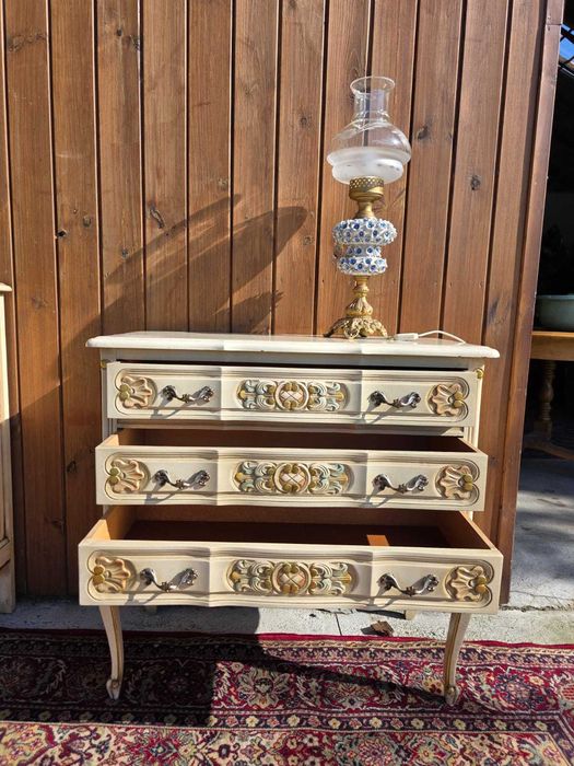 Komoda Ludwik 3 szuflady kremowa 85x39x80 cm #789 Stylowy Węgrów