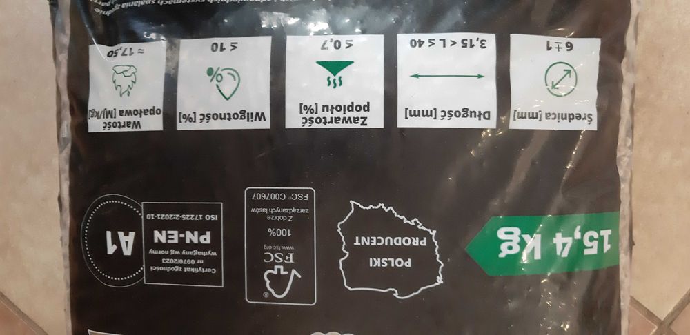 Pellet 6 mm dębowy 15.4kg worek