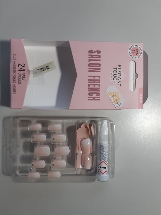 Штучні нігті Salon French, 24 шт+клей, DM Німеччина

Штучні нігті