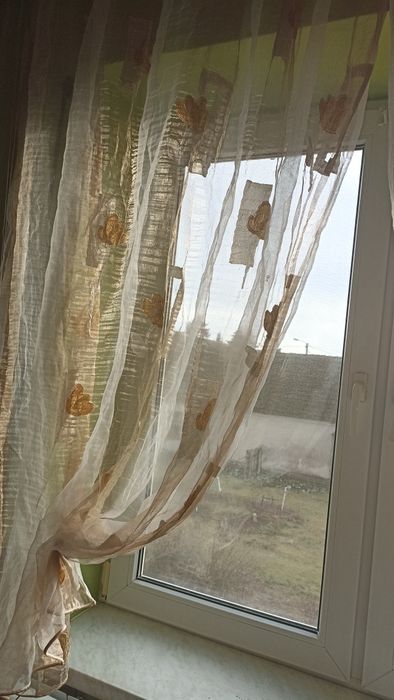 Firanka złoto brązowa