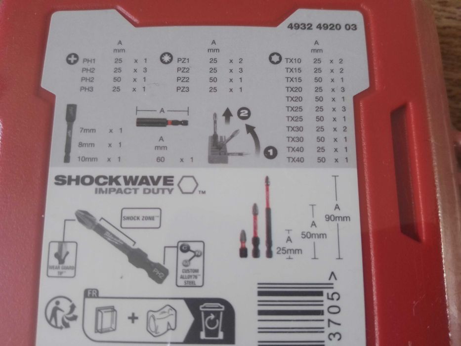 Набір біт SHOCKWAVE PACKOUT MILWAUKEE, (35шт) / 4932.49.2003