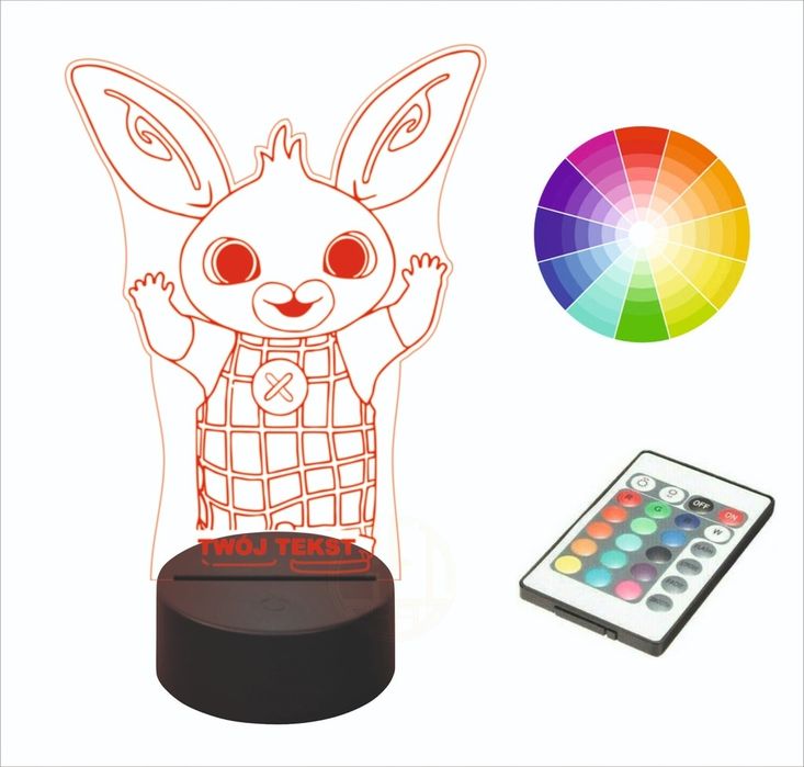 Lampka nocna LED imię grawer BING