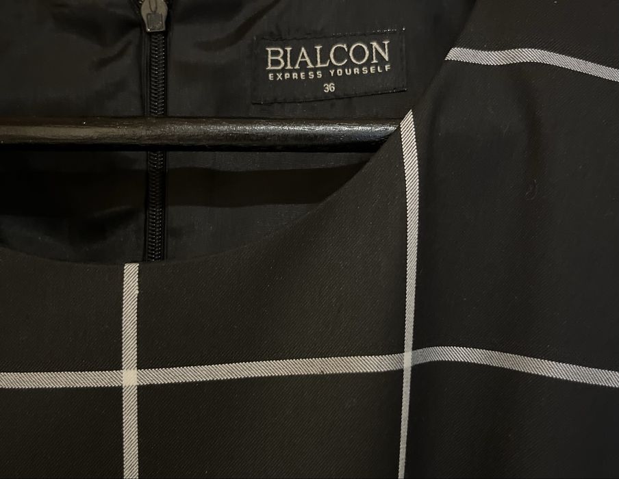 BIALCON | Czarno-biała sukienka z podszewką