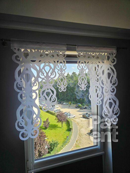 Firana panele ekranowe 60x100 cm żakardowe 2 sztuki na okno białe
