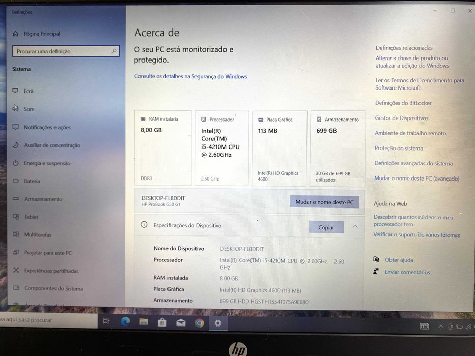 Portátil HP 650 G1 (15.6") | Intel i5 | 8GB RAM
