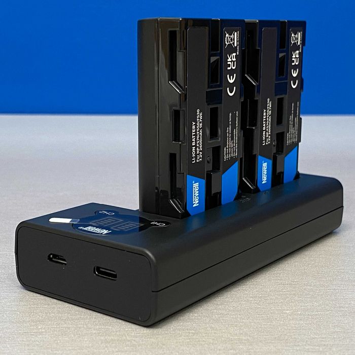 Carregador Duplo Newell + 2x Baterias NP-F570 | F550 | F530 | NOVO