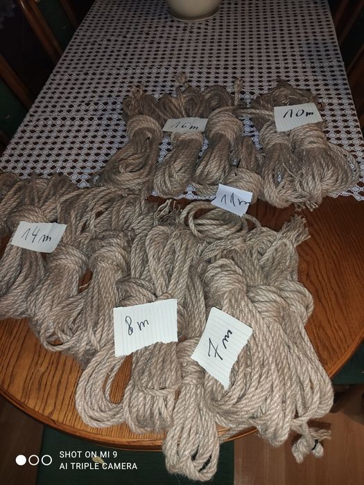 Sznurek jutowy 8mm  50 gr /mb