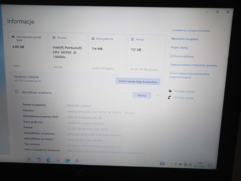 Laptop HP 250 G4