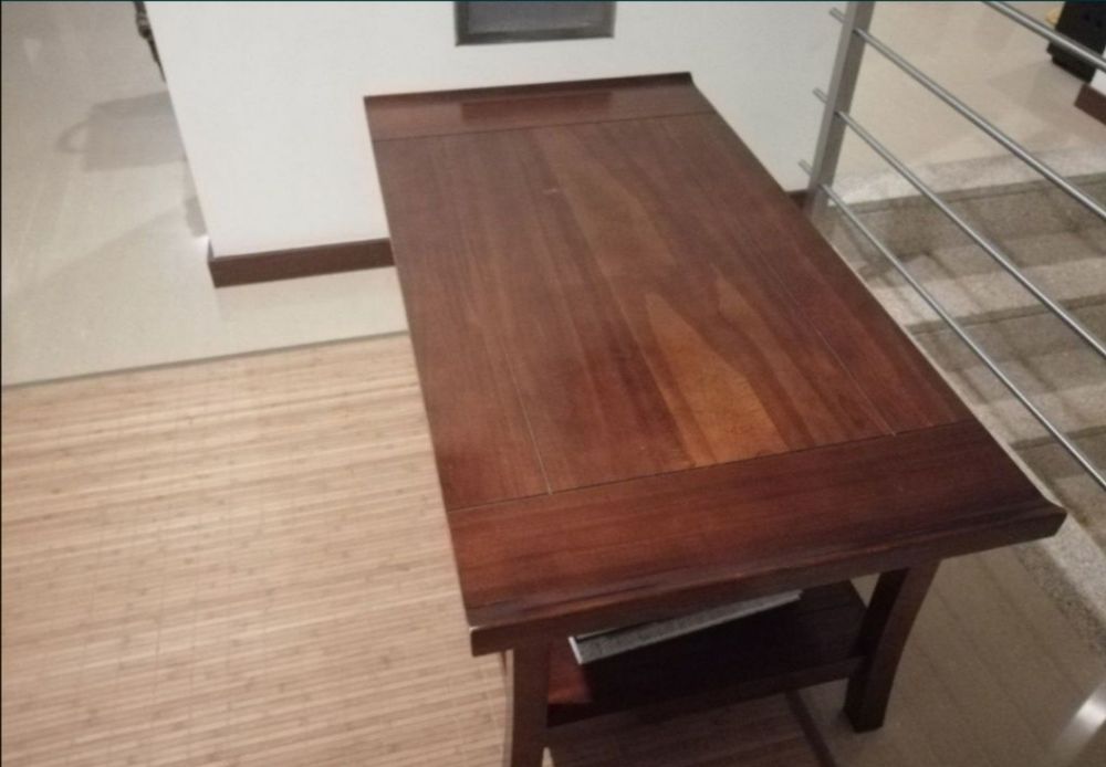 Mesa estilo oriental madeira folhada