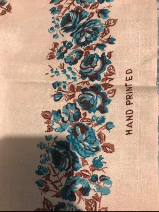 Piękny lniany obrusik vintage PRL