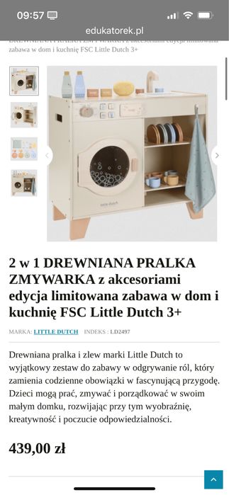 Pralka kuchnia 2 w 1 little dutch