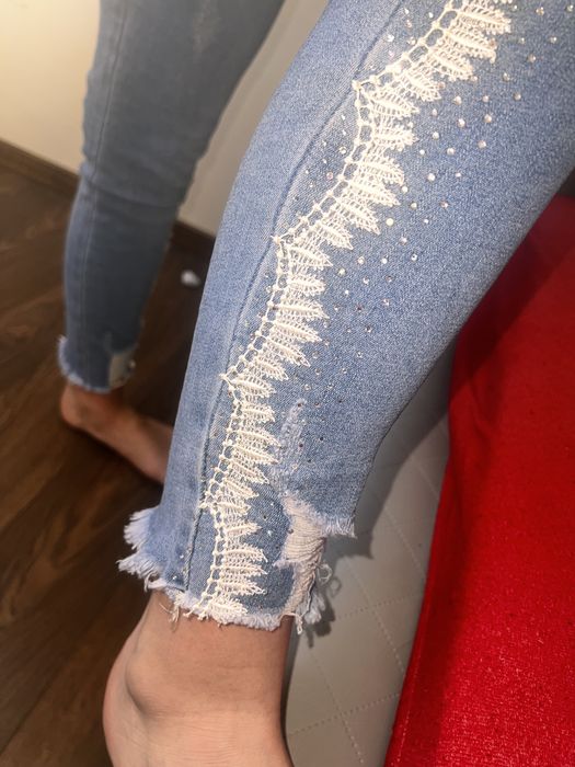 Spodnie jeansy dżinsy jasny niebieski 38 M