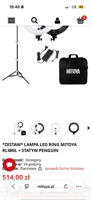 Lampa ring mitoya ze statywem penguin stan idealny !