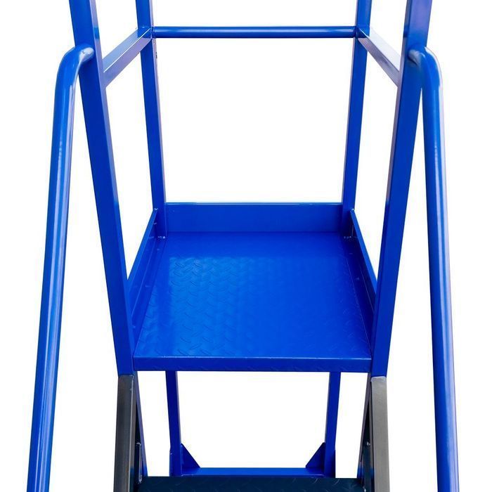 Drabina magazynowa przejezdna Mega-M STANDARD H-150 cm 6 stopni podest