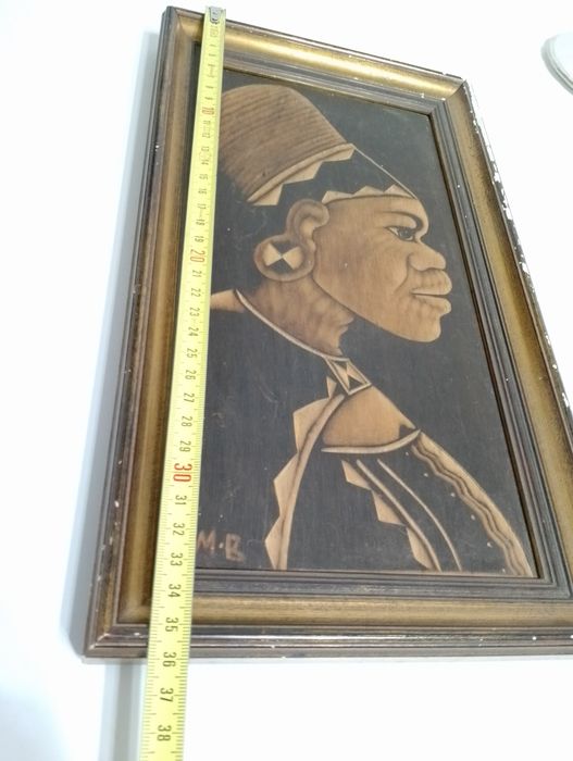 Stary obraz  sygnowany, drewniany