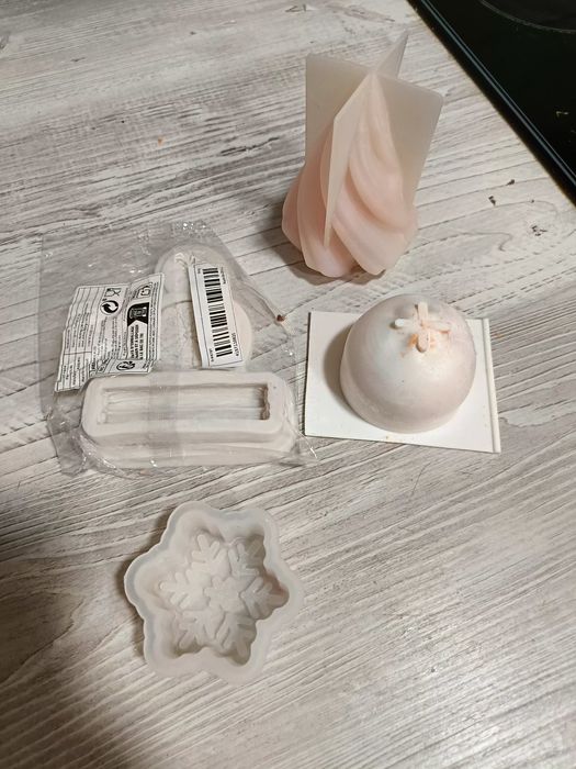 Силіконові форми молди для свічок мила кінь новорічні квіти сукуленти