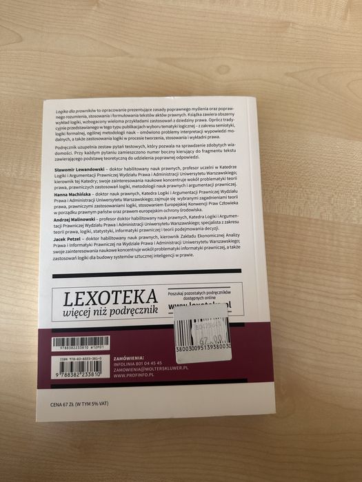 Ksiażka do logiki „Logika dla prawników”