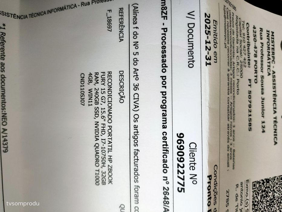 Portátil HP zbook fury g7 15.6