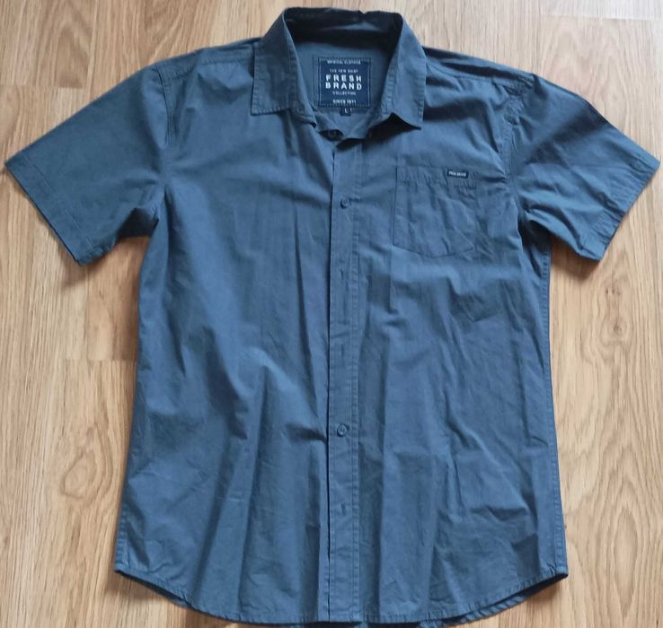 Camisa manga curta Fresh Brand, azul L como nova