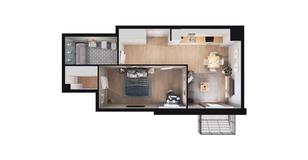 2-pokojowe mieszkanie 46m2 + balkon Bez Prowizji