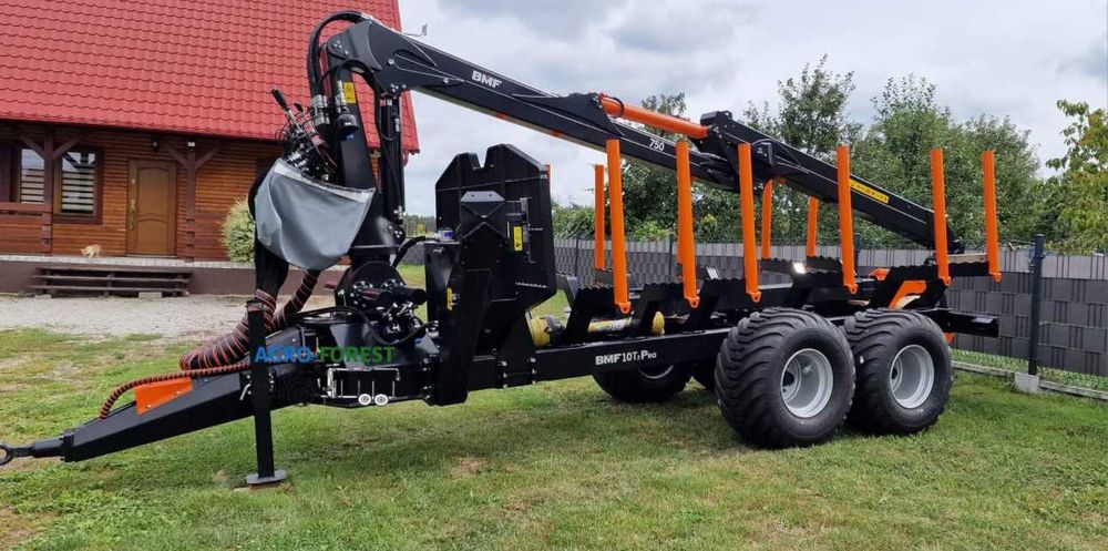 BMF 10T2Pro750 7.5m Przyczepa Leśna Zrywkowa z Żurawiem BMF - Leasing