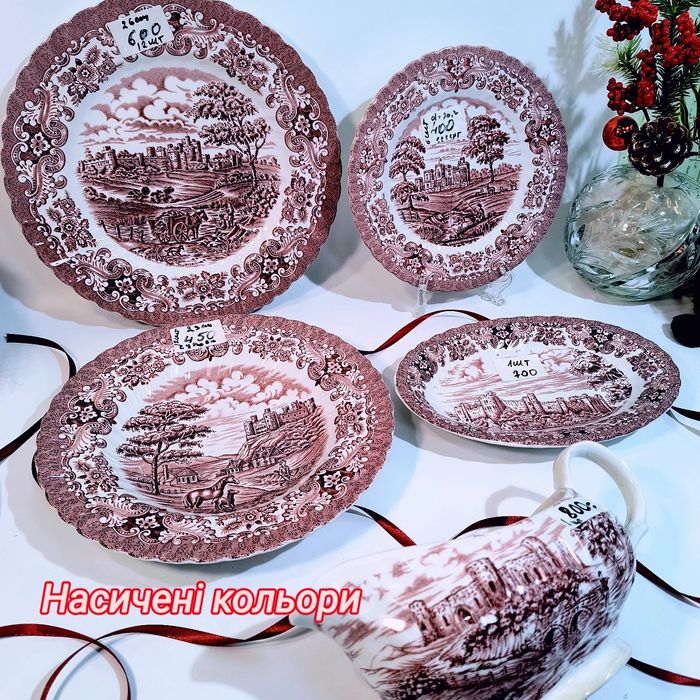 Сервіз столовий червона Англія  Сервіз Olde Country Castles»