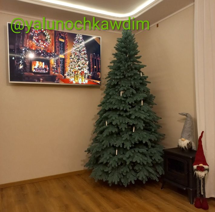 Лита ялинка Преміум зелена, блакитна. Литая ёлка