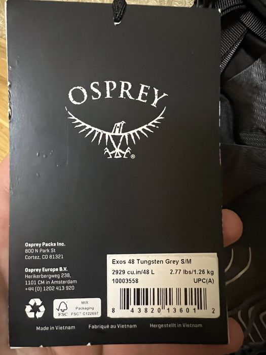 Рюкзак Osprey Exos 48 Tungsten Grey